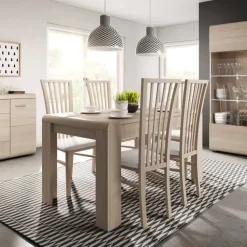 Tavolo 144/184cm allungabile moderno rovere chiaro Alan Gihome®
