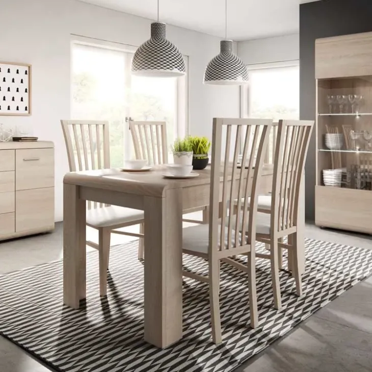 Tavolo 144/184cm allungabile moderno rovere chiaro Alan Gihome®