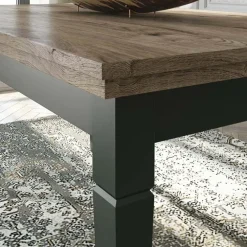 Tavolo 160/200/240cm allungabile moderno verde scuro quercia Texel