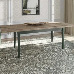 Tavolo 160/200/240cm allungabile moderno verde scuro quercia Texel