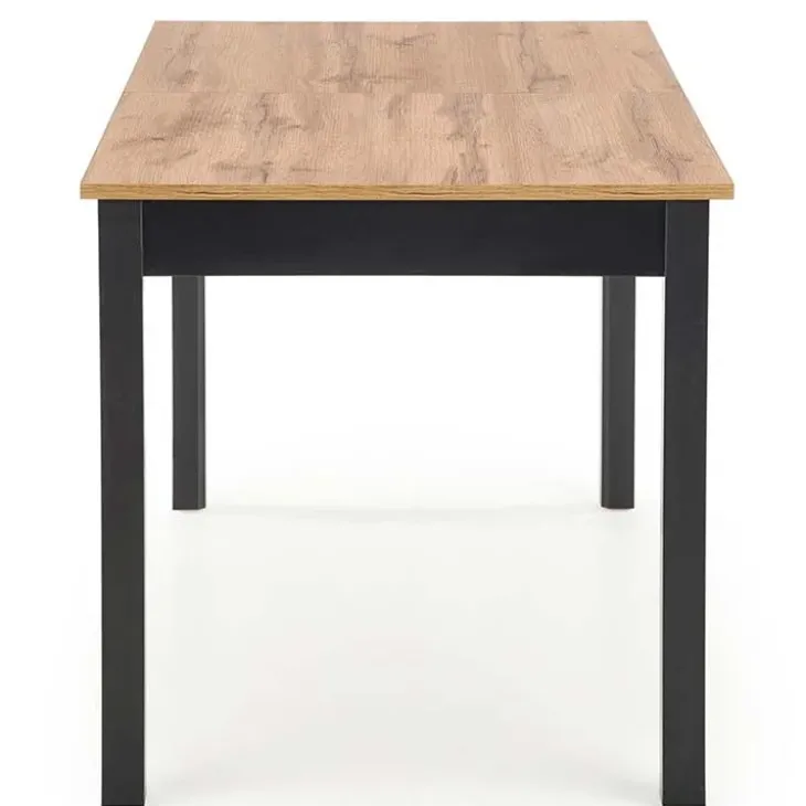 Tavolo 124/168cm allungabile moderno rovere wotan nero Sabo