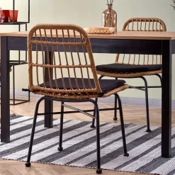 Tavolo 124/168cm allungabile moderno rovere wotan nero Sabo