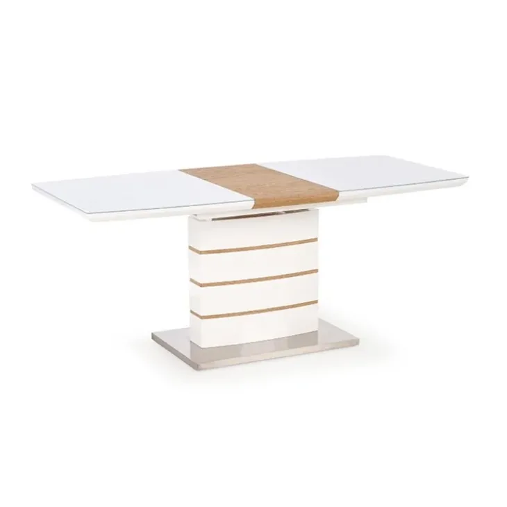 Tavolo 140/180cm allungabile moderno bianco lucido quercia Driade