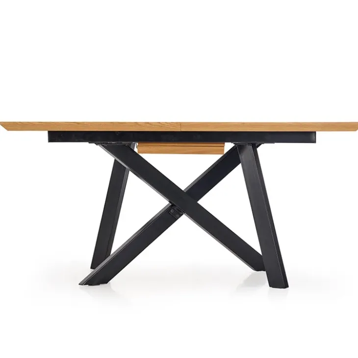 Tavolo 160/200cm allungabile rovere acciaio nero Papavero Gihome®