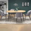 Tavolo 120/160cm allungabile rovere naturale nero Oreon