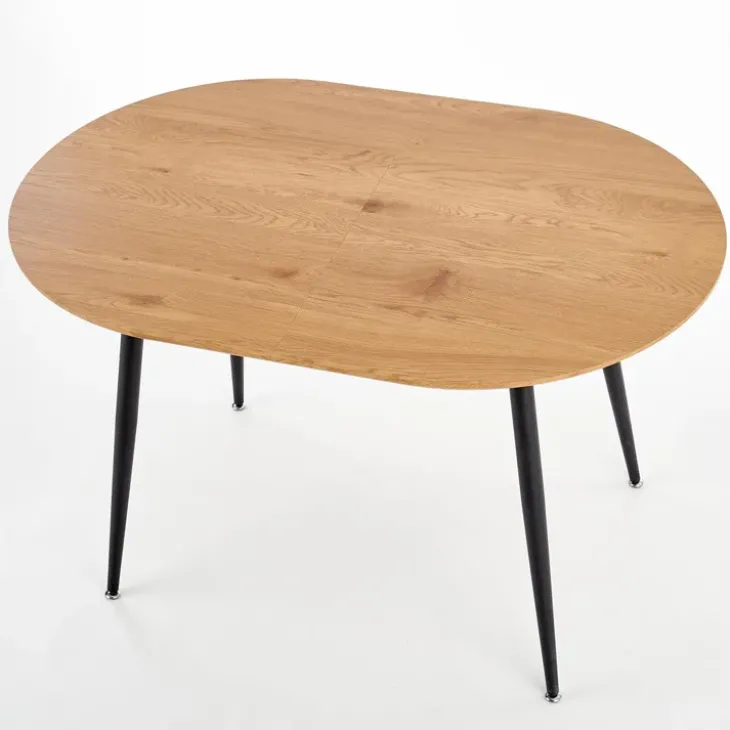 Tavolo 120/160cm allungabile rovere naturale nero Oreon