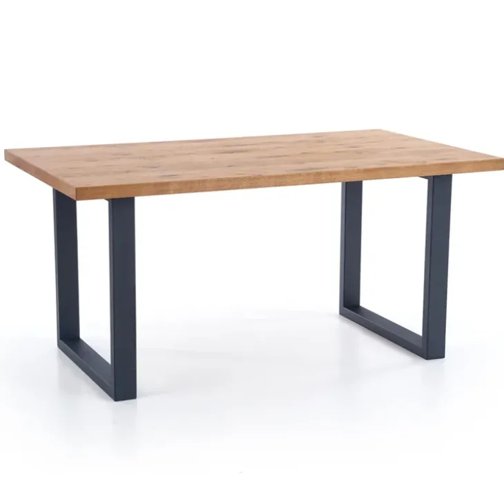 Tavolo 160/250cm allungabile rovere nodato acciaio nero Cardiff