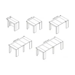 Tavolo 51/237cm consolle allungabile moderno bianco lucido Demetra