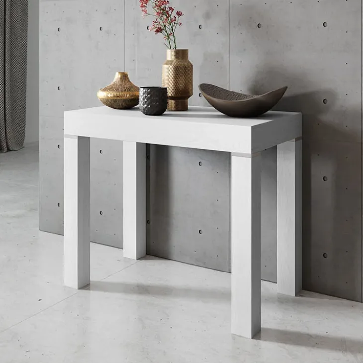 Tavolo 50/300cm consolle allungabile bianco frassino Pandora 110 Gihome®