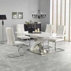 Tavolo 160/220cm in vetro allungabile bianco lucido Iride Gihome®