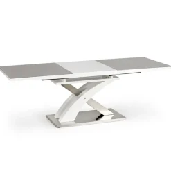 Tavolo 160/220cm in vetro allungabile grigio bianco Iride Gihome®