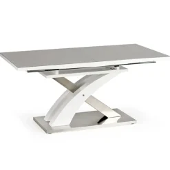 Tavolo 160/220cm in vetro allungabile grigio bianco Iride Gihome®