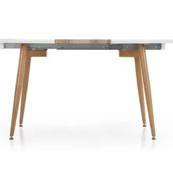 Tavolo 120/200cm ovale allungabile bianco rovere miele Papiro Gihome®