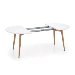 Tavolo 120/200cm ovale allungabile bianco rovere miele Papiro Gihome®