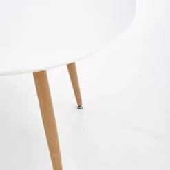 Tavolo 120/200cm rotondo ovale bianco rovere sanremo Papiro Gihome®