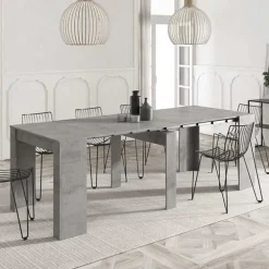 Tavolo consolle allungabile 52/238cm moderno nobilitato grigio cemento Virginia