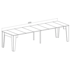 Tavolo consolle allungabile 54-306x90 cm bianco frassino Grace Gihome®