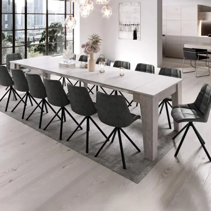 Tavolo consolle allungabile 54/306cm grigio cemento Grace Gihome®