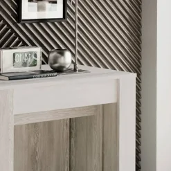Tavolo consolle allungabile 54/252cm moderno bianco frassinato Violette