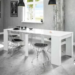 Tavolo consolle allungabile 51/237cm bianco lucido Asia Gihome®