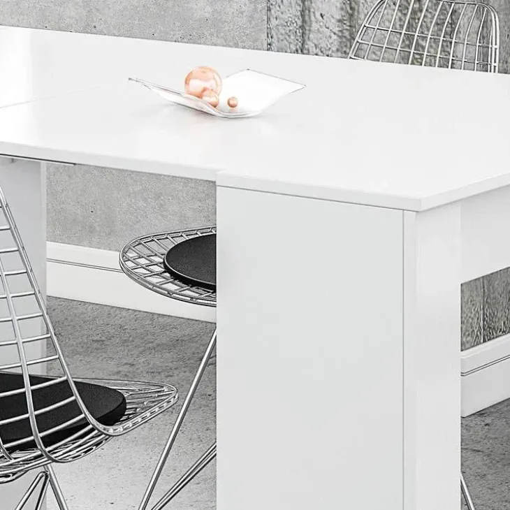 Tavolo consolle allungabile 51/237cm bianco lucido Asia Gihome®