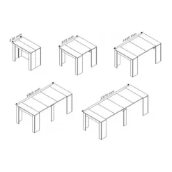 Tavolo consolle allungabile 51/237cm bianco lucido Asia Gihome®