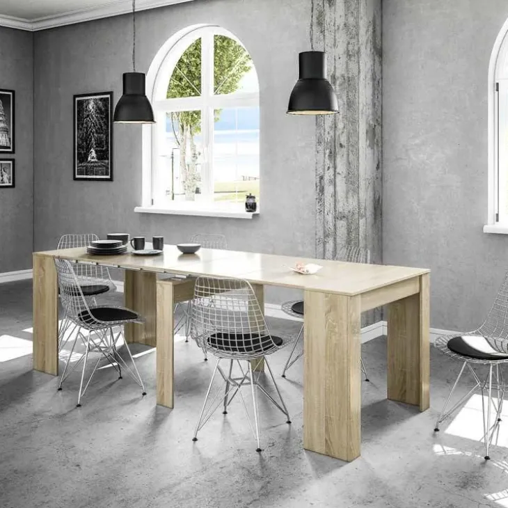 Tavolo consolle allungabile 51/237cm rovere naturale Asia Gihome®