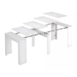 Tavolo consolle allungabile 52/238cm moderno nobilitato bianco frassinato Virginia