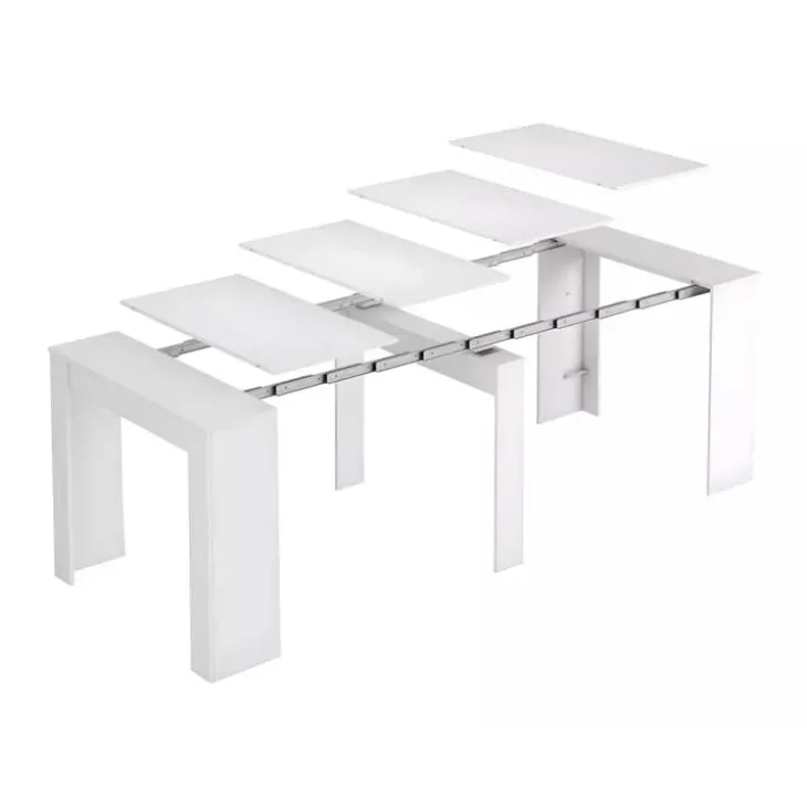 Tavolo consolle allungabile 52/238cm moderno nobilitato bianco frassinato Virginia
