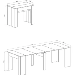 Tavolo consolle allungabile 52/238cm moderno nobilitato noce Virginia