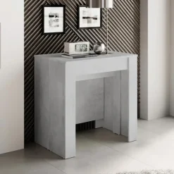 Tavolo consolle allungabile moderno 54/252cm grigio cemento Violette