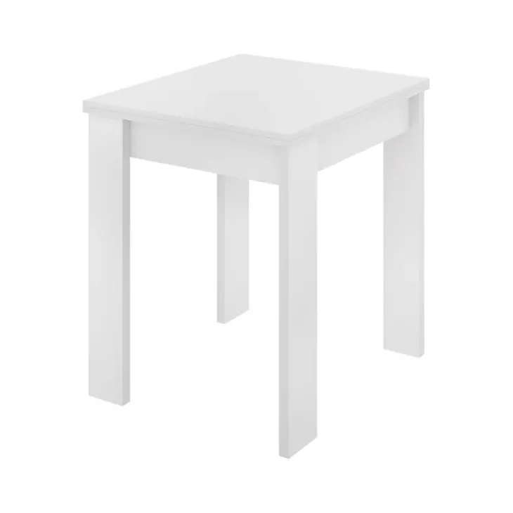 Tavolo da cucina allungabile 67-134x67cm in legno bianco Koke