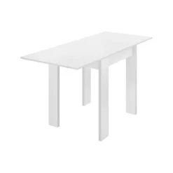 Tavolo da cucina allungabile 67-134x67cm in legno bianco Koke