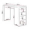 Tavolo da cucina 115x102cm moderno con ripiani bianco Mansel