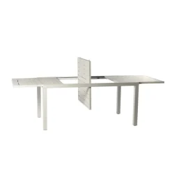 Tavolo da giardino allungabile 160/240x90cm in alluminio bianco Brezza