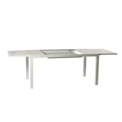 Tavolo da giardino allungabile 160/240x90cm in alluminio bianco Brezza
