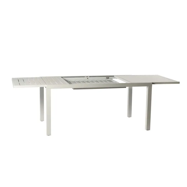 Tavolo da giardino allungabile 160/240x90cm in alluminio bianco Brezza