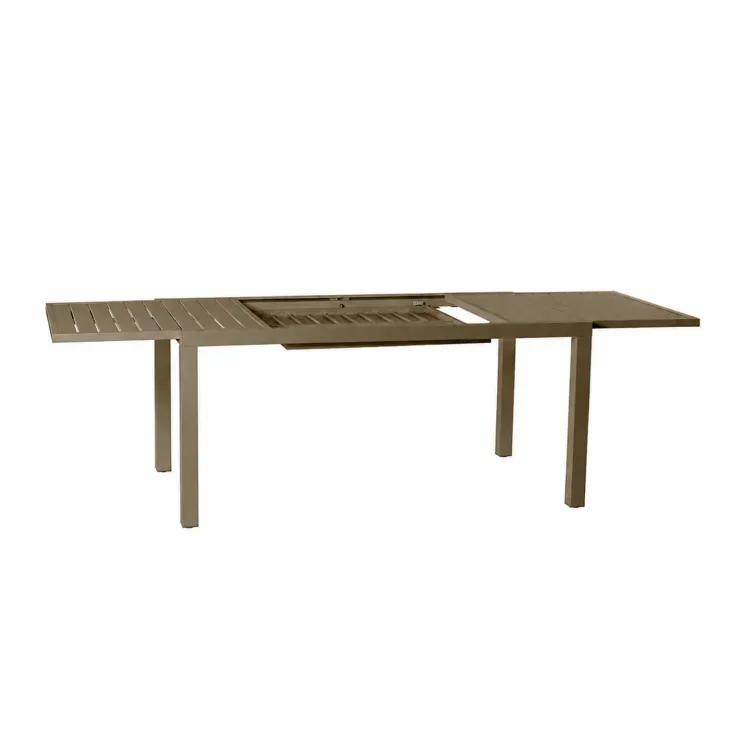 Tavolo da giardino allungabile 160/240x90cm in alluminio tortora Brezza