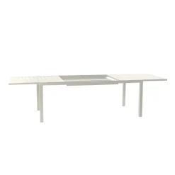 Tavolo da giardino allungabile 200/300x100cm in alluminio bianco Brezza