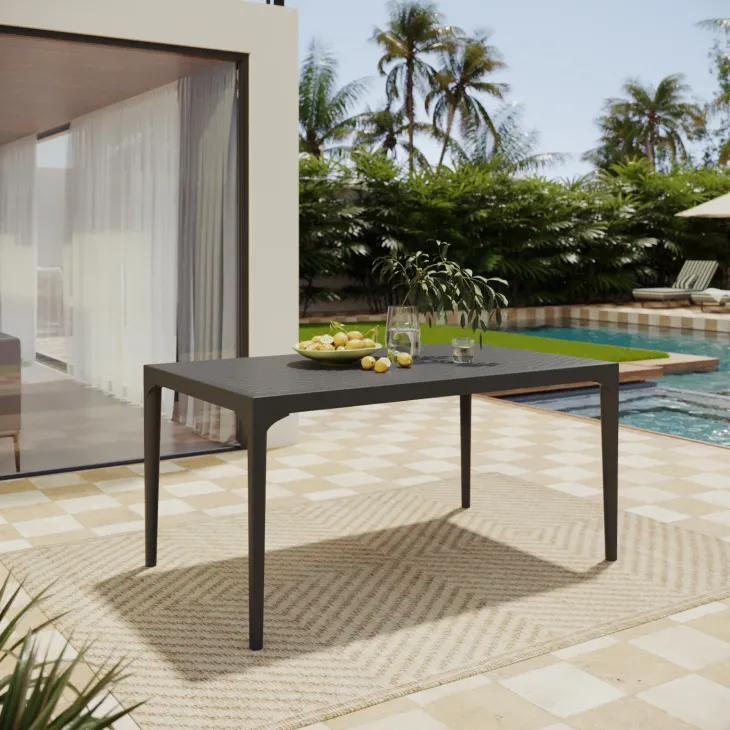 Tavolo da giardino esterno bar dehors 150x74 cm antracite Levanzo