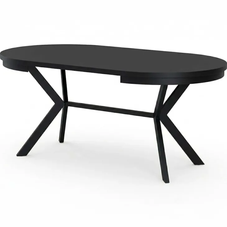 Tavolo da pranzo allungabile 90/166 cm rotondo nero Vortex