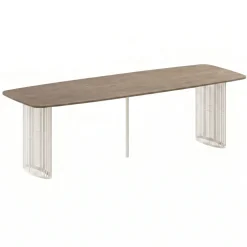 Tavolo da pranzo allungabile 160/236x90 cm industrial rovere scuro metallo cashmere Hexa