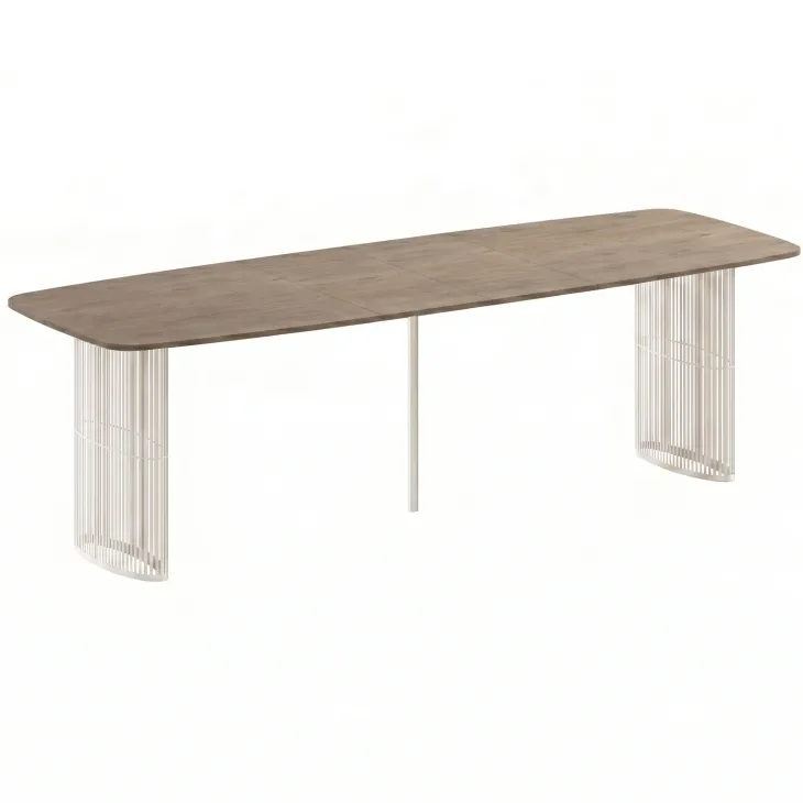 Tavolo da pranzo allungabile 160/236x90 cm industrial rovere scuro metallo cashmere Hexa
