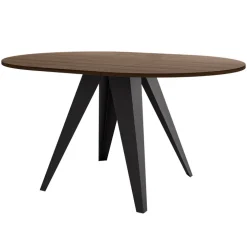 Tavolo da pranzo allungabile 100/138x100 cm rotondo industrial noce metallo nero Cortex