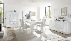 Tavolo da pranzo allungabile 180/228cm bianco laccato lucido Paradise