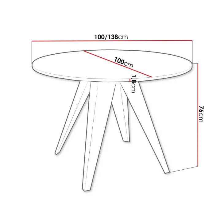 Tavolo da pranzo allungabile 100/138x100 cm rotondo industrial bianco metallo cashmere Cortex