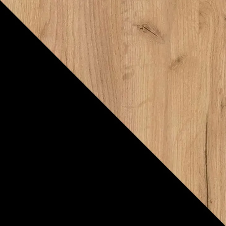 Tavolo da pranzo allungabile 180/256x110cm industrial rovere metallo nero Rail