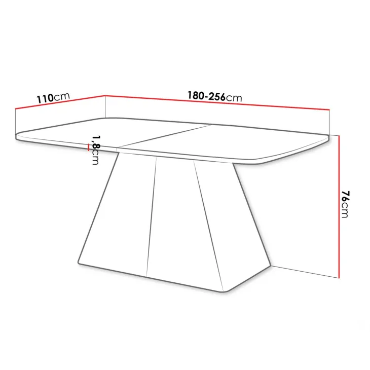 Tavolo da pranzo allungabile 180/256x110cm industrial bianco metallo cashmere Rail