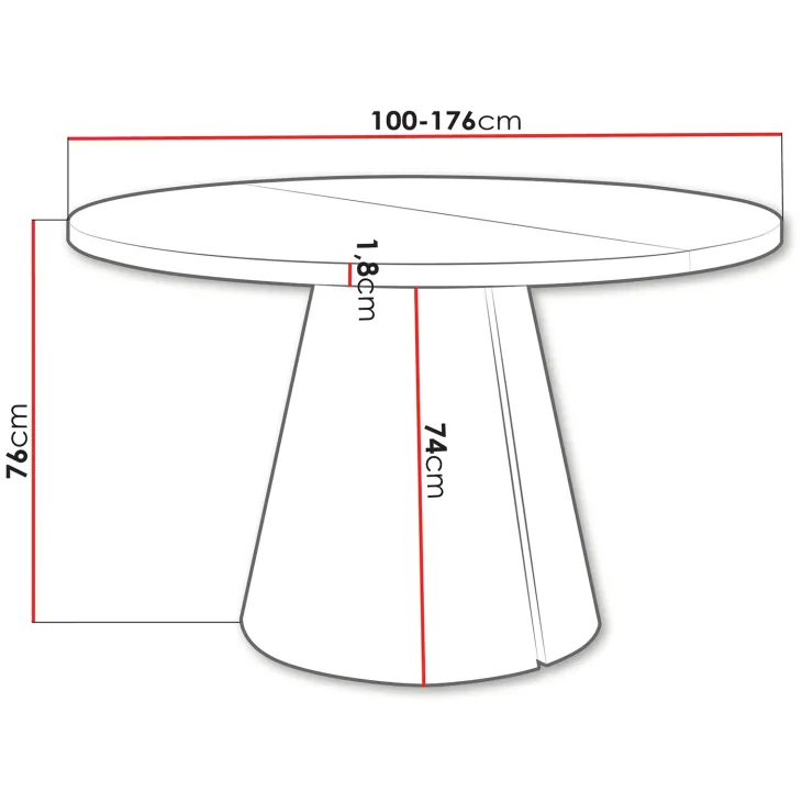 Tavolo da pranzo allungabile 100/176x100 cm rotondo industrial effetto marmo bianco metallo cashmere Grint