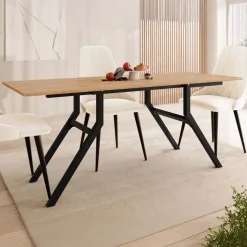 Tavolo da pranzo e da salotto 2 in 1 trasformabile 100/180x70cm rovere nero Xenon